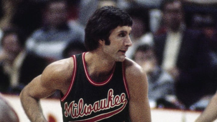 Milwaukee Bucks guard Jon McGlocklin (14) in action against the Atlanta Hawks at The Omni.