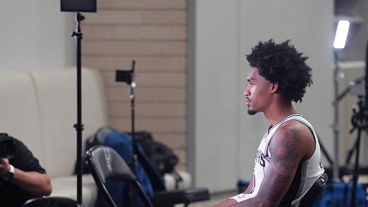 Sep 28, 2026; San Antonio, TX, USA; San Antonio Spurs guard Dylan Harper (2) is interviewed during Media Day at Victory Capital Performance Center in San Antonio, Texas. Mandatory Credit: Scott Wachter-Imagn Images Sep 28, 2026; San Antonio, TX, USA; San Antonio Spurs guard Dylan Harper (2) is interviewed during Media Day at Victory Capital Performance Center in San Antonio, Texas. Mandatory Credit: Scott Wachter-Imagn Images