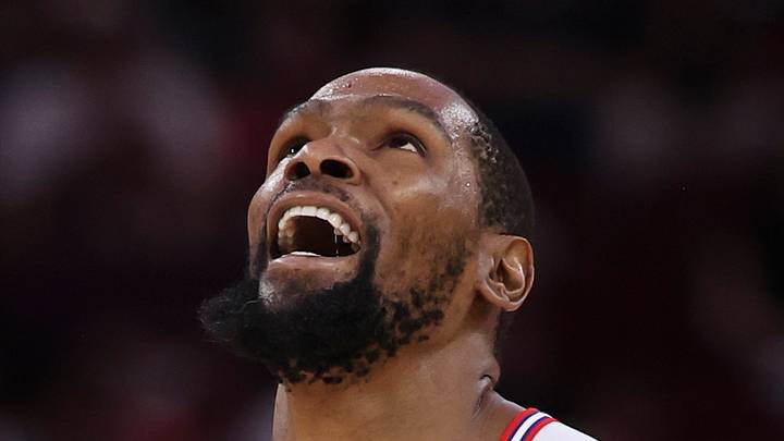 Apr 1, 2026; Houston, Texas, USA; Houston Rockets forward Kevin Durant (7) reacts after scoring a basket during the third quarter against the Milwaukee Bucks at Toyota Center. Mandatory Credit: Troy Taormina-Imagn Images Apr 1, 2026; Houston, Texas, USA; Houston Rockets forward Kevin Durant (7) reacts after scoring a basket during the third quarter against the Milwaukee Bucks at Toyota Center. Mandatory Credit: Troy Taormina-Imagn Images