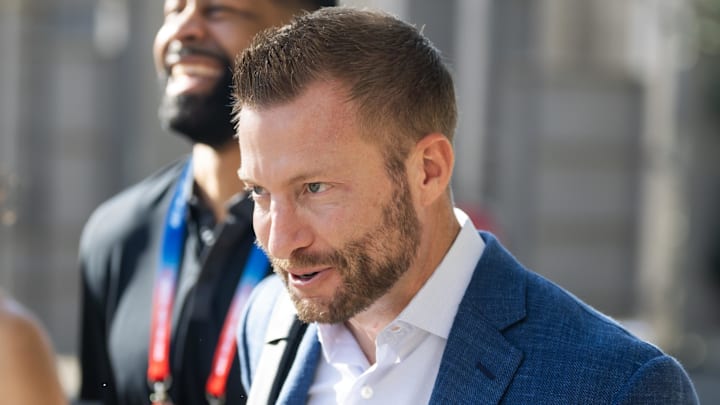 Mar 30, 2026; Phoenix, AZ, USA; Los Angeles Rams head coach Sean McVay during the 2026 NFL Annual League Meeting at the Arizona Biltmore. Mandatory Credit: Mark J. Rebilas-Imagn Images