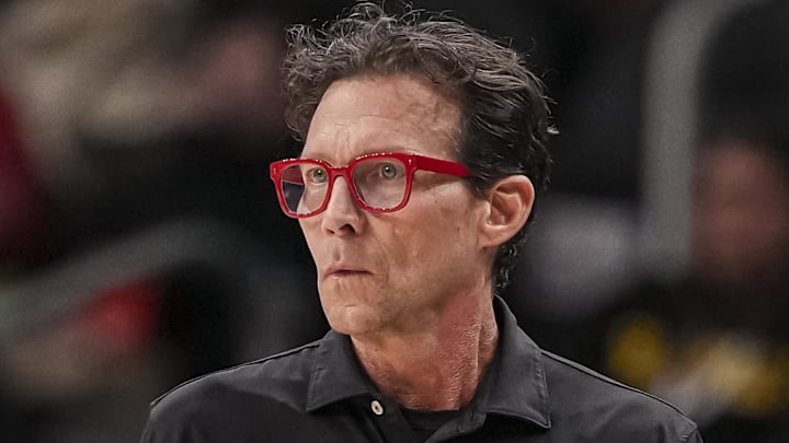 Atlanta Hawks head coach Quin Snyder looks on against the Detroit Pistons.