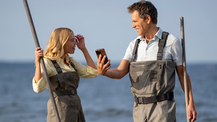 Sirens. (L to R) Milly Alcock as Simone, Kevin Bacon as Peter Kell in episode 103 of Sirens