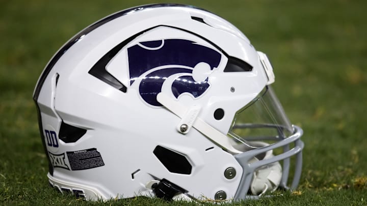 Dec 26, 2024; Phoenix, AZ, USA; Detailed view of a Kansas State Wildcats helmet prior to the Rate Bowl at Chase Field.