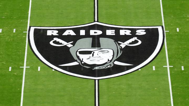 Aug 27, 2026; Paradise, Nevada, USA; The Las Vegas Raiders shield logo at midfield at Allegiant Stadium. Mandatory Credit: Kirby Lee-Imagn Images Aug 27, 2026; Paradise, Nevada, USA; The Las Vegas Raiders shield logo at midfield at Allegiant Stadium. Mandatory Credit: Kirby Lee-Imagn Images