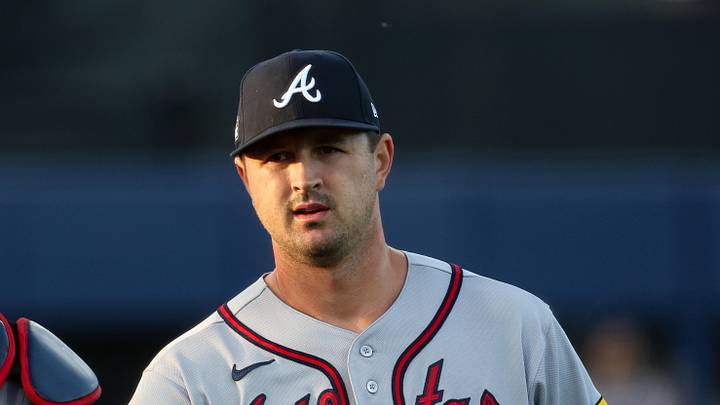 Williamsport, PA, USA;  Atlanta Braves starting pitcher Tyler Mahle (54) walks with catcher Sean Murphy (12) from the bullpen prior to the MLB Little League Classic game against the Milwaukee Brewers at Journey Bank Ballpark at Historic Bowman Field.  Mandatory Credit: Matthew O'Haren-Imagn Images
