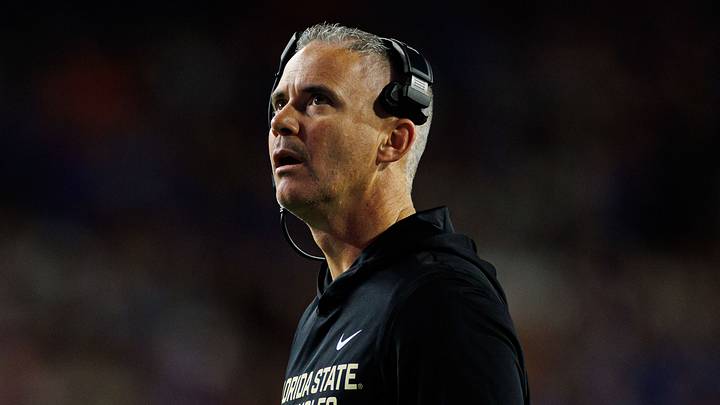 Nov 29, 2025; Gainesville, Florida, USA; Florida State Seminoles head coach Mike Norvell looks on against the Florida Gators during the second half at Ben Hill Griffin Stadium. Mandatory Credit: Matt Pendleton-Imagn Images Nov 29, 2025; Gainesville, Florida, USA; Florida State Seminoles head coach Mike Norvell looks on against the Florida Gators during the second half at Ben Hill Griffin Stadium. Mandatory Credit: Matt Pendleton-Imagn Images