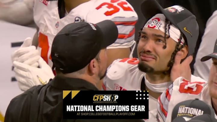 Ryan Day and Emeka Egbuka share a moment after winning the national championship. Ryan Day and Emeka Egbuka share a moment after winning the national championship.