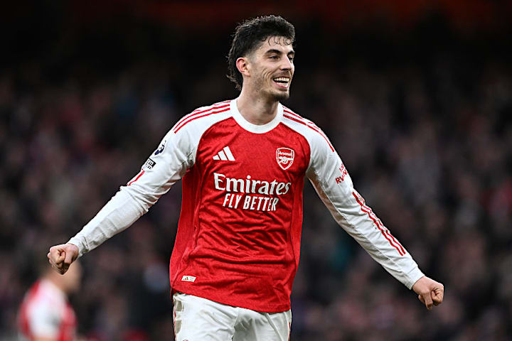 凯·哈弗茨庆祝进球。 凯·哈弗茨庆祝进球。