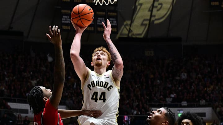 Purdue Boilermakers center Will Berg (44) shoots the ball 