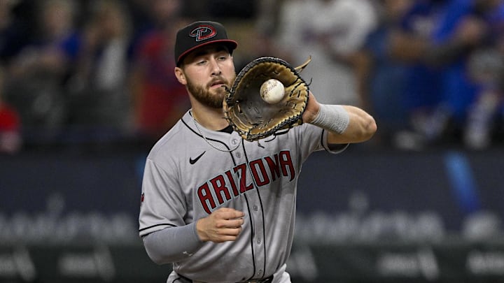Aug 11, 2025; Arlington, Texas, USA; Arizona Diamondbacks first baseman Tyler Locklear (28) in action during the game between the Texas Rangers and the Arizona Diamondbacks at Globe Life Field. Mandatory Credit: Jerome Miron-Imagn Images Aug 11, 2025; Arlington, Texas, USA; Arizona Diamondbacks first baseman Tyler Locklear (28) in action during the game between the Texas Rangers and the Arizona Diamondbacks at Globe Life Field. Mandatory Credit: Jerome Miron-Imagn Images