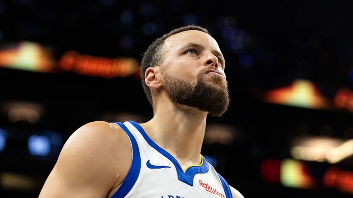Apr 17, 2026; Phoenix, Arizona, USA; Golden State Warriors guard Stephen Curry (30) reacts against the Phoenix Suns during the play-in rounds of the 2026 NBA Playoffs at Mortgage Matchup Center. Mandatory Credit: Mark J. Rebilas-Imagn Images Apr 17, 2026; Phoenix, Arizona, USA; Golden State Warriors guard Stephen Curry (30) reacts against the Phoenix Suns during the play-in rounds of the 2026 NBA Playoffs at Mortgage Matchup Center. Mandatory Credit: Mark J. Rebilas-Imagn Images