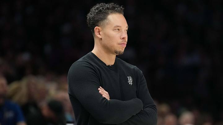 May 15, 2026; Minneapolis, Minnesota, USA; San Antonio Spurs head coach Mitch Johnson looks on against the Minnesota Timberwolves in the first half during game six of the second round of the 2026 NBA Playoffs at Target Center. Mandatory Credit: Jesse Johnson-Imagn Images May 15, 2026; Minneapolis, Minnesota, USA; San Antonio Spurs head coach Mitch Johnson looks on against the Minnesota Timberwolves in the first half during game six of the second round of the 2026 NBA Playoffs at Target Center. Mandatory Credit: Jesse Johnson-Imagn Images