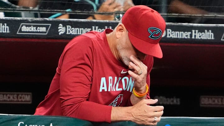 Arizona Diamondbacks manager Torey Lovullo reacts during action against the Cleveland Guardians in the third inning at Chase Field on Aug. 20, 2025. Arizona Diamondbacks manager Torey Lovullo reacts during action against the Cleveland Guardians in the third inning at Chase Field on Aug. 20, 2025.