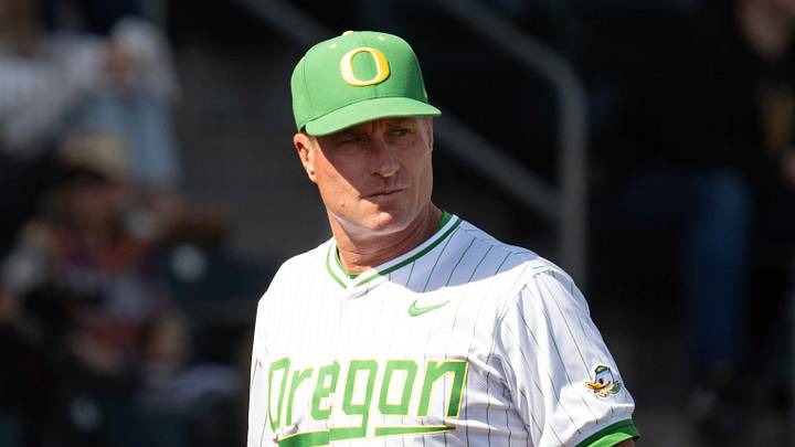 Oregon baseball Mark Wasikowski walks back to the dugout during the game against UCLA at PK Park in Eugene April 19, 2025 Oregon baseball Mark Wasikowski walks back to the dugout during the game against UCLA at PK Park in Eugene April 19, 2025