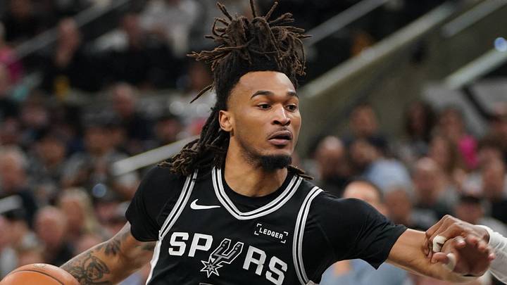 May 28, 2026; San Antonio, Texas, USA; San Antonio Spurs guard Stephon Castle (5) dribbles the ball against Oklahoma City Thunder guard Shai Gilgeous-Alexander (2) in the first half during game six of the western conference finals for the 2026 NBA playoffs at Frost Bank Center. Mandatory Credit: Dustin Safranek-Imagn Images May 28, 2026; San Antonio, Texas, USA; San Antonio Spurs guard Stephon Castle (5) dribbles the ball against Oklahoma City Thunder guard Shai Gilgeous-Alexander (2) in the first half during game six of the western conference finals for the 2026 NBA playoffs at Frost Bank Center. Mandatory Credit: Dustin Safranek-Imagn Images