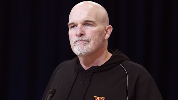 Washington Commanders coach Dan Quinn Mandatory Credit: Kirby Lee-Imagn Images