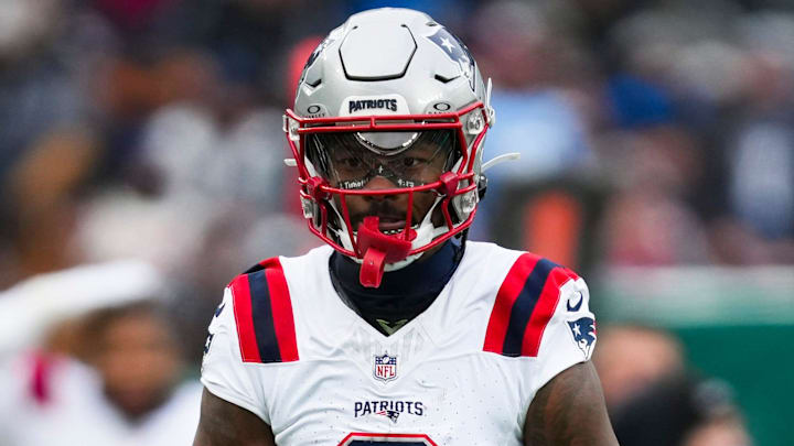New England Patriots wide receiver Stefon Diggs (8) celebrates after a play during a game against the New York Jets at MetLife Stadium, Dec 28, 2025, East Rutherford, NJ, USA. New England Patriots wide receiver Stefon Diggs (8) celebrates after a play during a game against the New York Jets at MetLife Stadium, Dec 28, 2025, East Rutherford, NJ, USA.