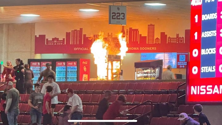 Oklahoma's Lloyd Noble Center nearly caught fire during Saturday's men's basketball game against Georgia. Oklahoma's Lloyd Noble Center nearly caught fire during Saturday's men's basketball game against Georgia.