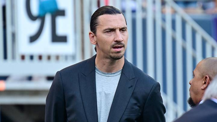 Jul 31, 2024; Chicago, IL, USA; Zlatan Ibrahimovic looks on before the game between Real Madrid and AC Milan at Soldier Field. Mandatory Credit: Daniel Bartel-Imagn Images