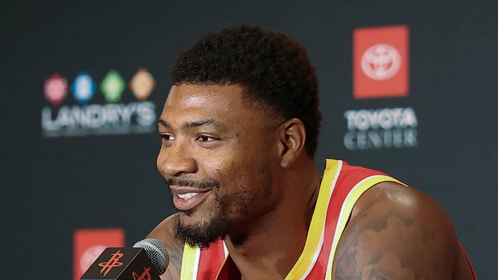 Sep 22, 2026; Houston, TX, USA; Houston Rockets guard Marcus Smart (36) talks during media day at Hilton Americas hotel. Mandatory Credit: Troy Taormina-Imagn Images Sep 22, 2026; Houston, TX, USA; Houston Rockets guard Marcus Smart (36) talks during media day at Hilton Americas hotel. Mandatory Credit: Troy Taormina-Imagn Images