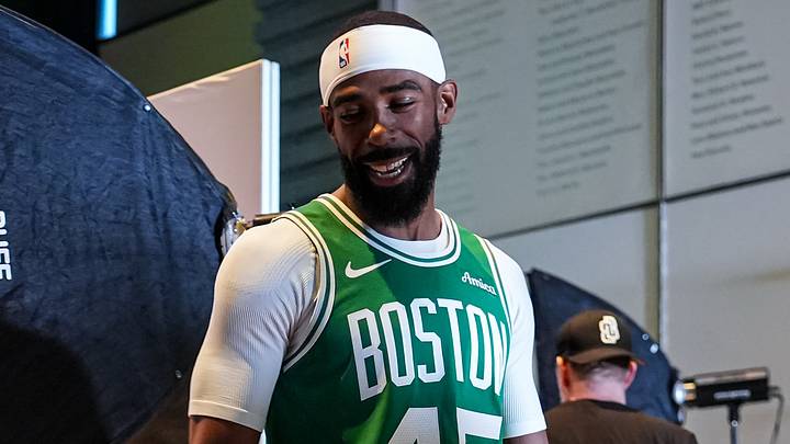 Sep 28, 2026; Boston, MA, USA; Boston Celtics guard Payton Pritchard (11), guard Mike Conley (45) and forward/guard Jayson Tatum (0) during media day at Auerbach Center. Mandatory Credit: David Butler II-Imagn Images Sep 28, 2026; Boston, MA, USA; Boston Celtics guard Payton Pritchard (11), guard Mike Conley (45) and forward/guard Jayson Tatum (0) during media day at Auerbach Center. Mandatory Credit: David Butler II-Imagn Images