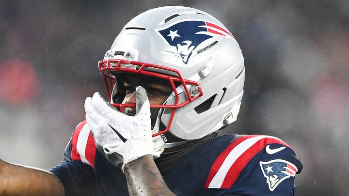 Jan 18, 2026; Foxborough, MA, USA; iNew England Patriots wide receiver Kayshon Boutte (9) reacts after a play in the second quarter against the Houston Texans in an AFC Divisional Round game at Gillette Stadium. Mandatory Credit: Brian Fluharty-Imagn Images Jan 18, 2026; Foxborough, MA, USA; iNew England Patriots wide receiver Kayshon Boutte (9) reacts after a play in the second quarter against the Houston Texans in an AFC Divisional Round game at Gillette Stadium. Mandatory Credit: Brian Fluharty-Imagn Images