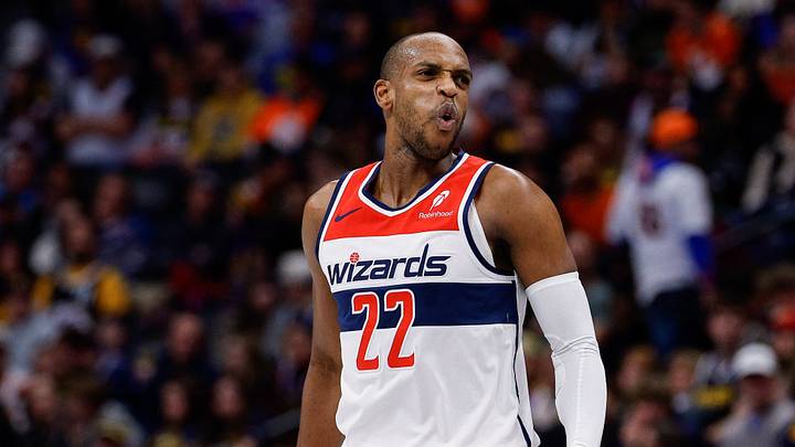 Jan 17, 2026; Denver, Colorado, USA; Washington Wizards forward Khris Middleton (22) reacts in the third quarter against the Denver Nuggets at Ball Arena. Mandatory Credit: Isaiah J. Downing-Imagn Images Jan 17, 2026; Denver, Colorado, USA; Washington Wizards forward Khris Middleton (22) reacts in the third quarter against the Denver Nuggets at Ball Arena. Mandatory Credit: Isaiah J. Downing-Imagn Images