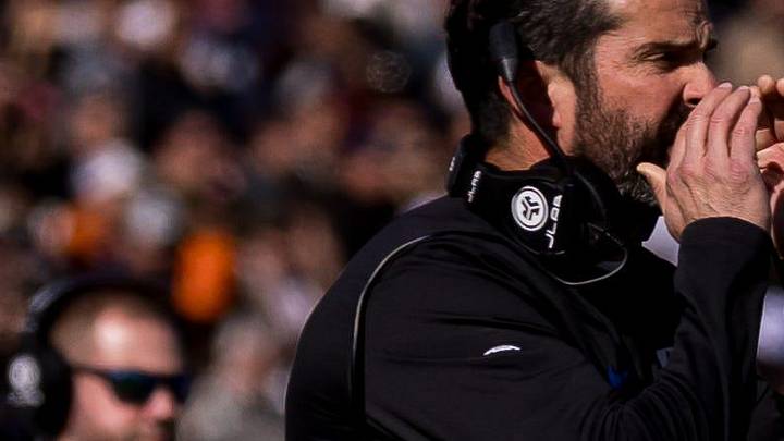Manny Diaz, head football coach at Duke, shouts during the Tony the Tiger Sun Bowl against Arizona State at Sun Bowl Stadium in El Paso, Texas, on Wednesday, Dec. 31, 2025.