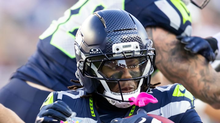 Seattle Seahawks wide receiver Rashid Shaheed against the New England Patriots. Seattle Seahawks wide receiver Rashid Shaheed against the New England Patriots.