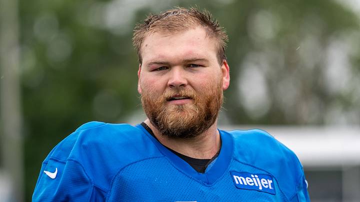 Aug 2, 2026; Allen Park, MI, USA; Detroit Lions center Cade Mays (64) looks on during Detroit Lions training camp at Meijer Performance Center. Mandatory Credit: Paul Barnick-Imagn Images Aug 2, 2026; Allen Park, MI, USA; Detroit Lions center Cade Mays (64) looks on during Detroit Lions training camp at Meijer Performance Center. Mandatory Credit: Paul Barnick-Imagn Images