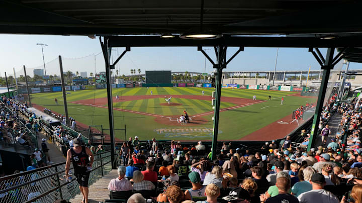 Daytona Tortugas hosts the Palm Beach Cardinals at Jackie Robinson Ballpark in Daytona Beach, Saturday, July 26, 2025.