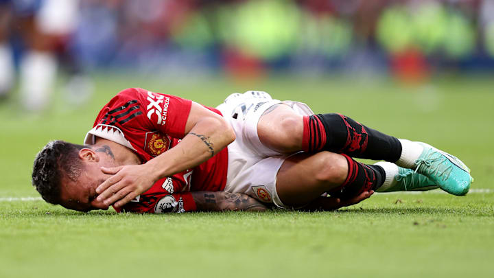 Antony was in real distress on the Old Trafford turf