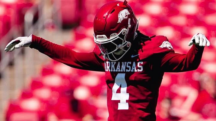 Arkansas Razorbacks cornerback La'Khi Roland celebrates pass breakup during the spring game. Arkansas Razorbacks cornerback La'Khi Roland celebrates pass breakup during the spring game.