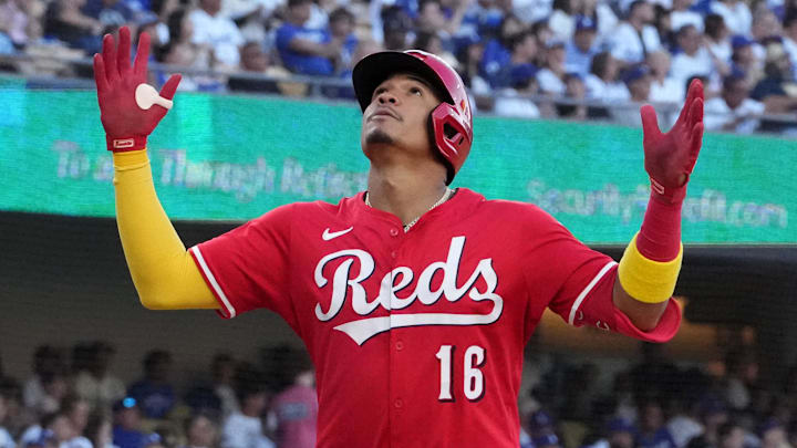 Cincinnati Reds right fielder Noelvi Marte (16) crosses home plate