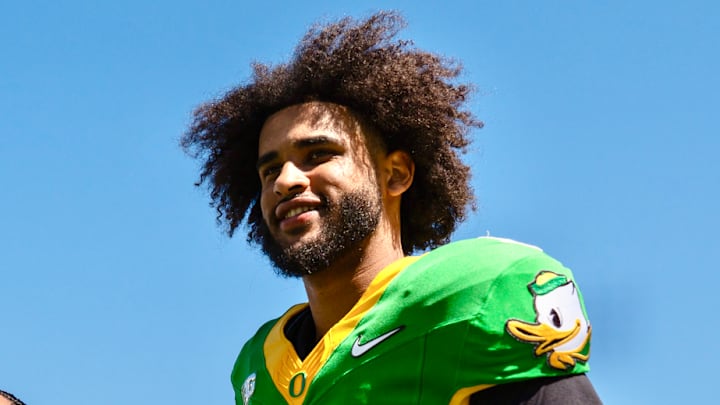 Oregon Ducks dante moore dan lanning eugene nfl draft big ten college football playoff evan stewart dylan raiola practice nil