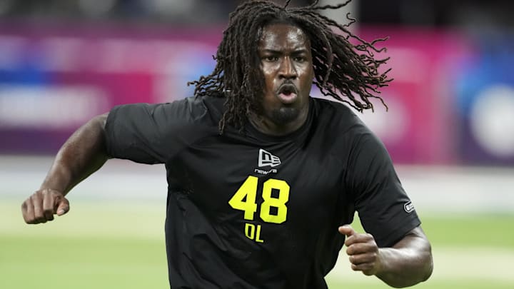 UCF defensive lineman Malachi Lawrence during the NFL Scouting Combine  at Lucas Oil Stadium.