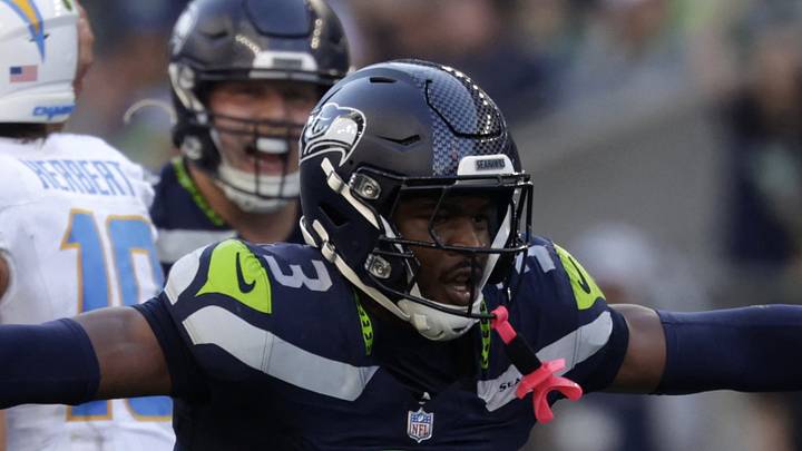 Seattle Seahawks safety Nick Emmanwori reacts after a play against the Los Angeles Chargers. Seattle Seahawks safety Nick Emmanwori reacts after a play against the Los Angeles Chargers.