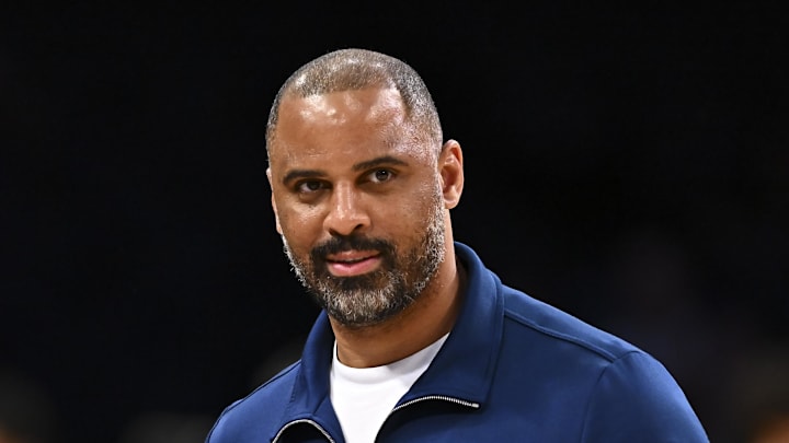 Apr 11, 2025; Los Angeles, California, USA; Houston Rockets head coach Ime Udoka looks on before the game against the Los Angeles Lakers at Crypto.com Arena. Mandatory Credit: Jonathan Hui-Imagn Images Apr 11, 2025; Los Angeles, California, USA; Houston Rockets head coach Ime Udoka looks on before the game against the Los Angeles Lakers at Crypto.com Arena. Mandatory Credit: Jonathan Hui-Imagn Images
