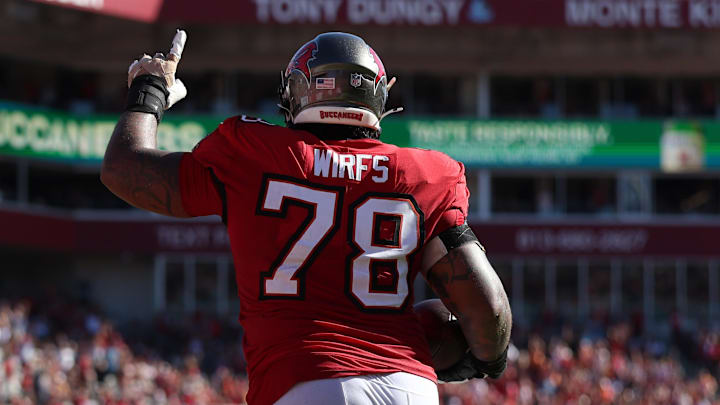 Tristan Wirfs currently stands alone as the only player in NFL history to earn All-Pro honors at multiple spots on the offensive line.