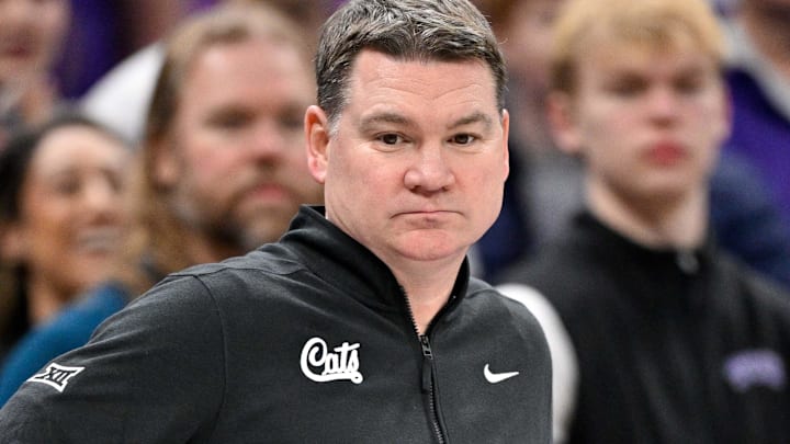 Jan 10, 2026; Fort Worth, Texas, USA; Arizona Wildcats head coach Tommy Lloyd looks on during the first half against the TCU Horned Frogs at the Ed and Rae Schollmaier Arena. Mandatory Credit: Jerome Miron-Imagn Images Jan 10, 2026; Fort Worth, Texas, USA; Arizona Wildcats head coach Tommy Lloyd looks on during the first half against the TCU Horned Frogs at the Ed and Rae Schollmaier Arena. Mandatory Credit: Jerome Miron-Imagn Images