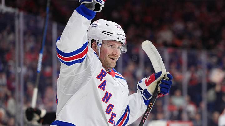 Jan 17, 2026; Philadelphia, Pennsylvania, USA; New York Rangers left wing Alexis Lafreniere (13) reacts against the Philadelphia Flyers in the first period at Xfinity Mobile Arena. Mandatory Credit: Kyle Ross-Imagn Images Jan 17, 2026; Philadelphia, Pennsylvania, USA; New York Rangers left wing Alexis Lafreniere (13) reacts against the Philadelphia Flyers in the first period at Xfinity Mobile Arena. Mandatory Credit: Kyle Ross-Imagn Images