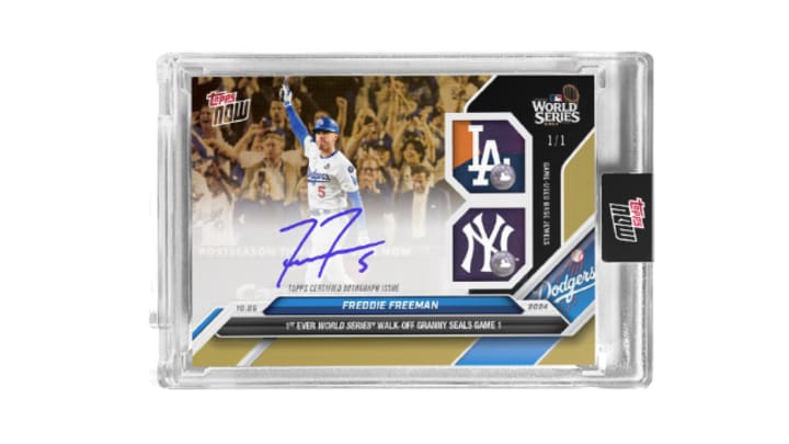 A one-of-one auto relic redemption was available at random with every purchase of 2024 MLB Topps Now Card #866 