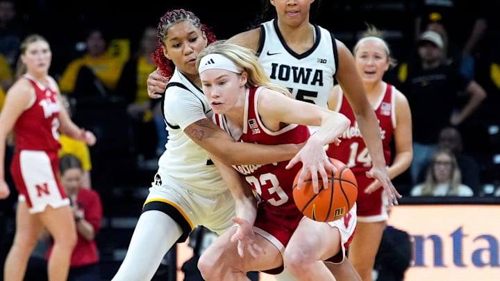 Britt Prince (23) in the final seconds of overtime on Jan. 16 against Iowa.