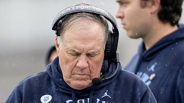 Aug 29, 2026; Dublin, Co. Dublin, IRL; North Carolina Tar Heels head coach Bill Belichick against the TCU Horned Frogs in the first half at Aviva Stadium. Mandatory Credit: Laszlo Geczo-Imagn Images Aug 29, 2026; Dublin, Co. Dublin, IRL; North Carolina Tar Heels head coach Bill Belichick against the TCU Horned Frogs in the first half at Aviva Stadium. Mandatory Credit: Laszlo Geczo-Imagn Images