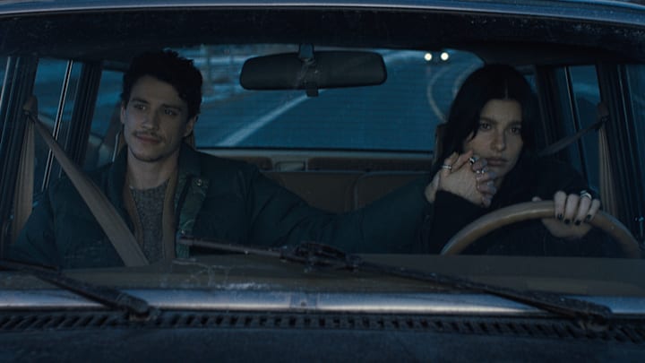 Adam DiMarco as Nicky Cunningham, Camila Morrone as Rachel Harkin in episode 101 of Something Very Bad Is Going to Happen