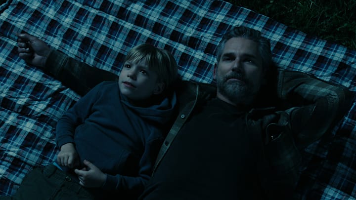 Ezra Wilson as Caleb Turner, Eric Bana as Kyle Turner in episode 101 of Untamed Ezra Wilson as Caleb Turner, Eric Bana as Kyle Turner in episode 101 of Untamed