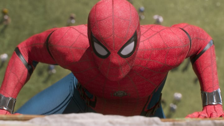 Spider-Man climbs the Washington Monument in Columbia Pictures' SPIDER-MAN: ™: HOMECOMING.