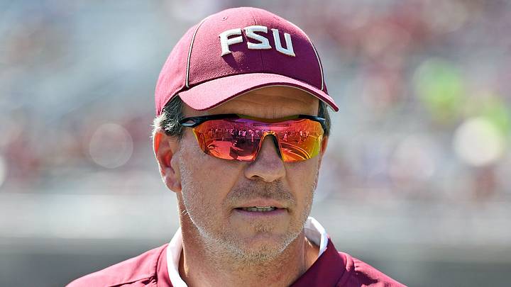 Sep 23, 2017; Tallahassee, FL, USA; Florida State Seminoles head coach Jimbo Fisher before the start of the game against the North Carolina State Wolfpack at Doak Campbell Stadium. Mandatory Credit: Melina Vastola-USA TODAY Sports Sep 23, 2017; Tallahassee, FL, USA; Florida State Seminoles head coach Jimbo Fisher before the start of the game against the North Carolina State Wolfpack at Doak Campbell Stadium. Mandatory Credit: Melina Vastola-USA TODAY Sports