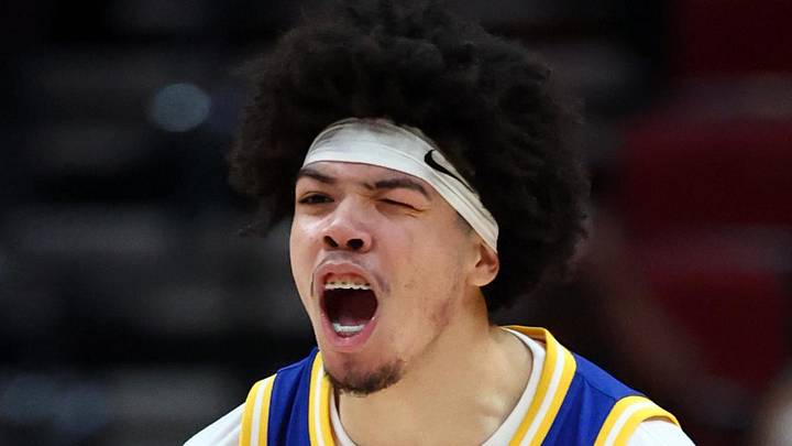 Tyran Stokes (4) celebrates during the McDonalds All American Boys Game at Desert Diamond Arena, Mar 31, 2026.