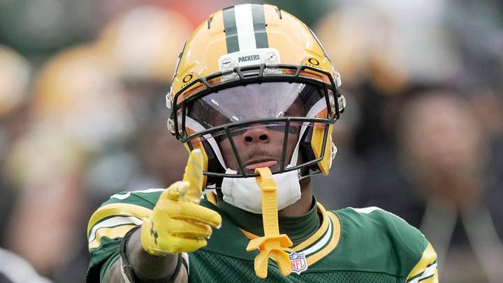 Green Bay Packers receiver Matthew Golden (0) reacts after a catch against Cincinnati. Green Bay Packers receiver Matthew Golden (0) reacts after a catch against Cincinnati.